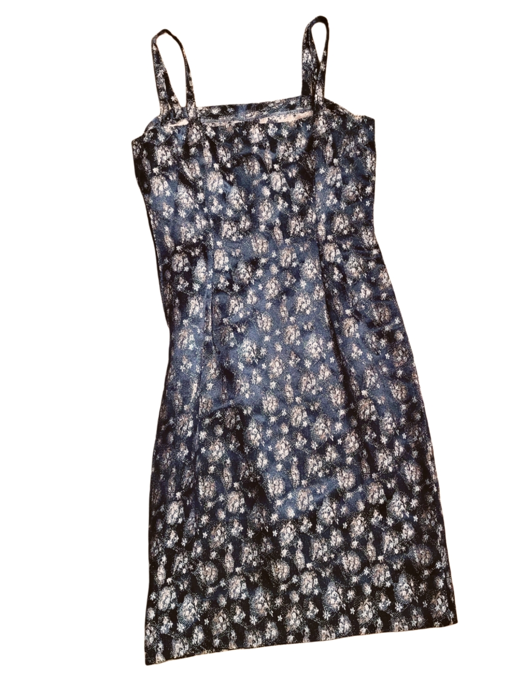 Vintage Black and Gold Metallic Floral Two-Piece Midi Dress Set - Picture 10 of 11